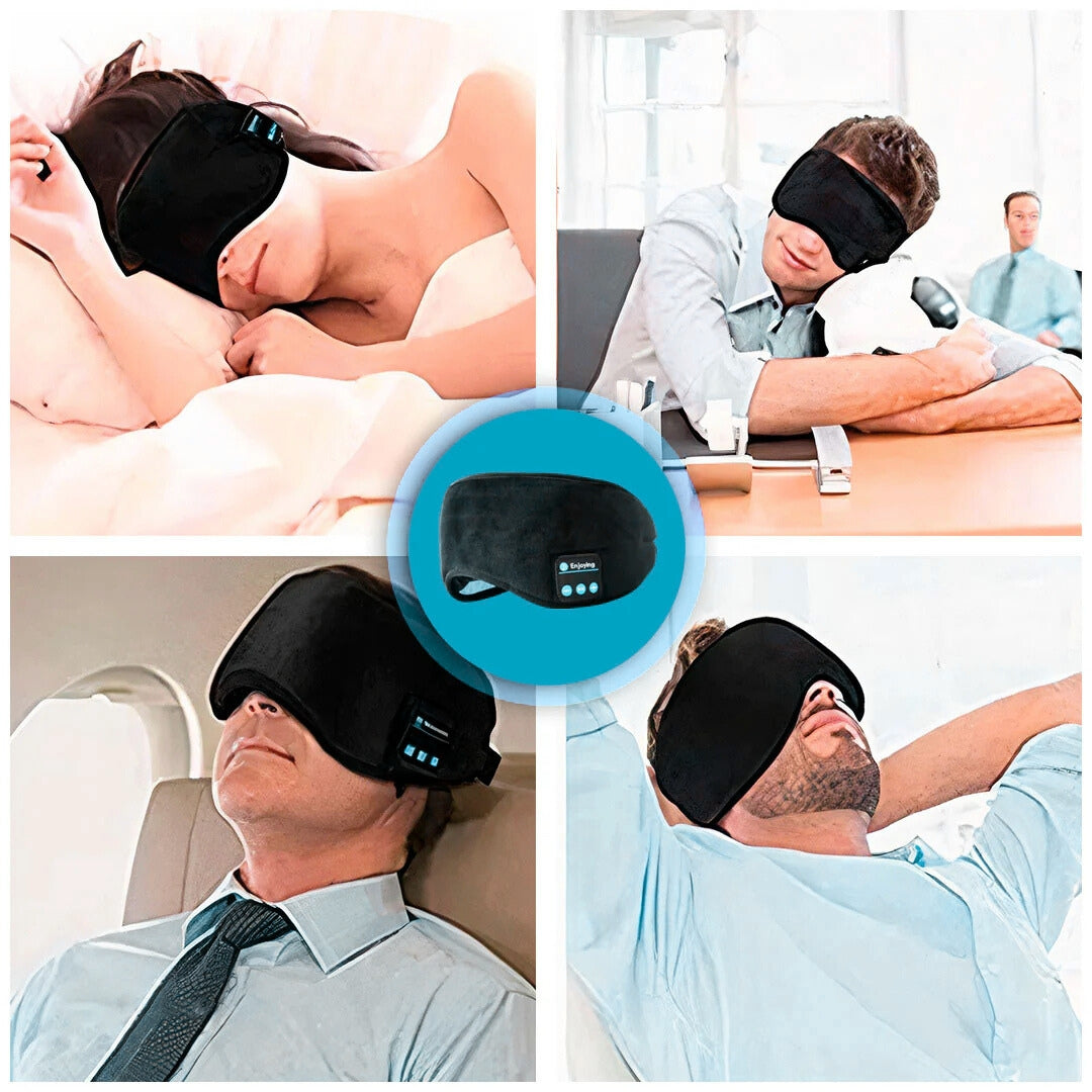 SleepBand™ | Antifaz para Dormir con Auriculares Bluetooth | Descanso Profundo y Música Relajante
