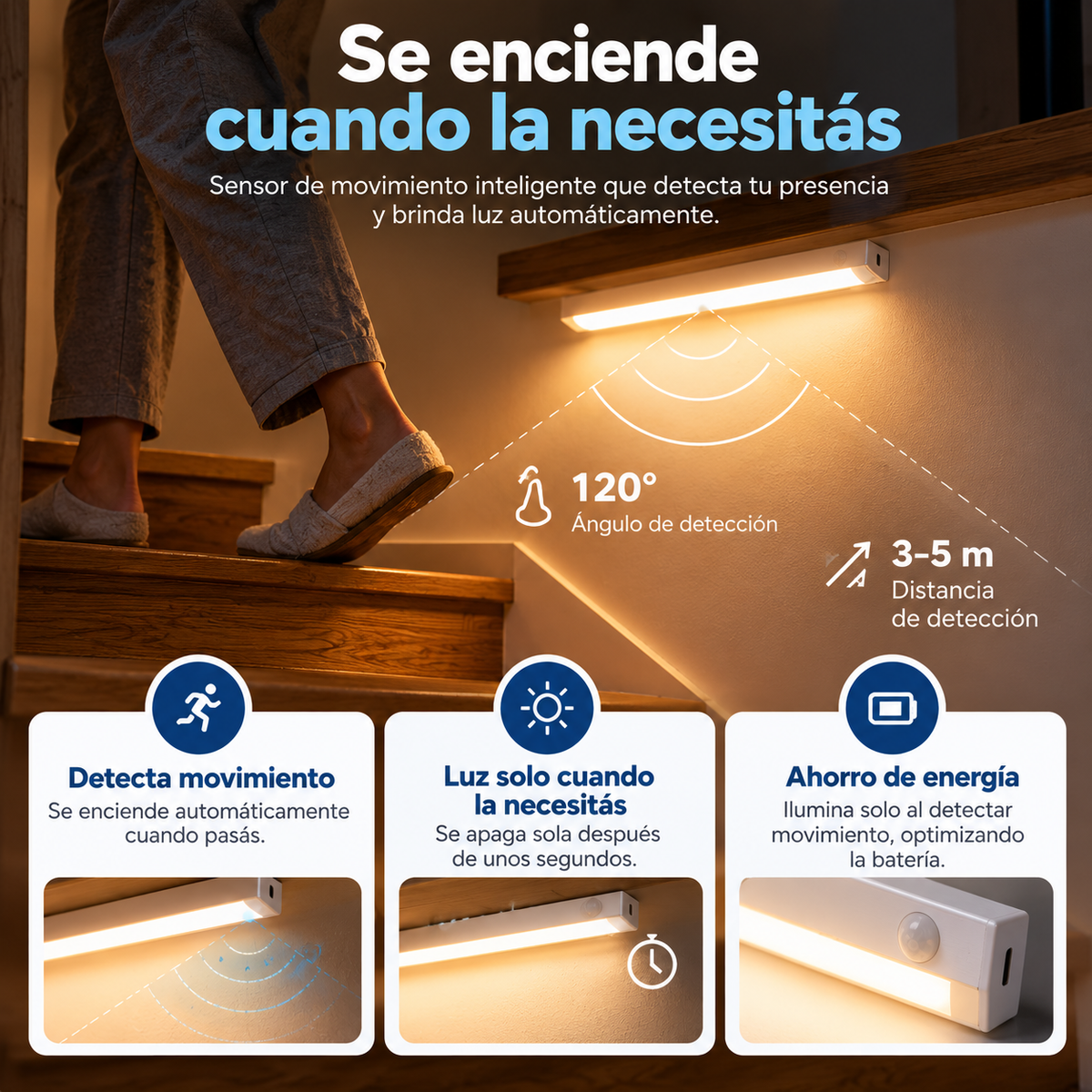 SmartLed™ Barra Luz Led con Sensor de Movimiento │ PROMO 3x1