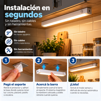 SmartLed™ Barra Luz Led con Sensor de Movimiento │ PROMO 3x1