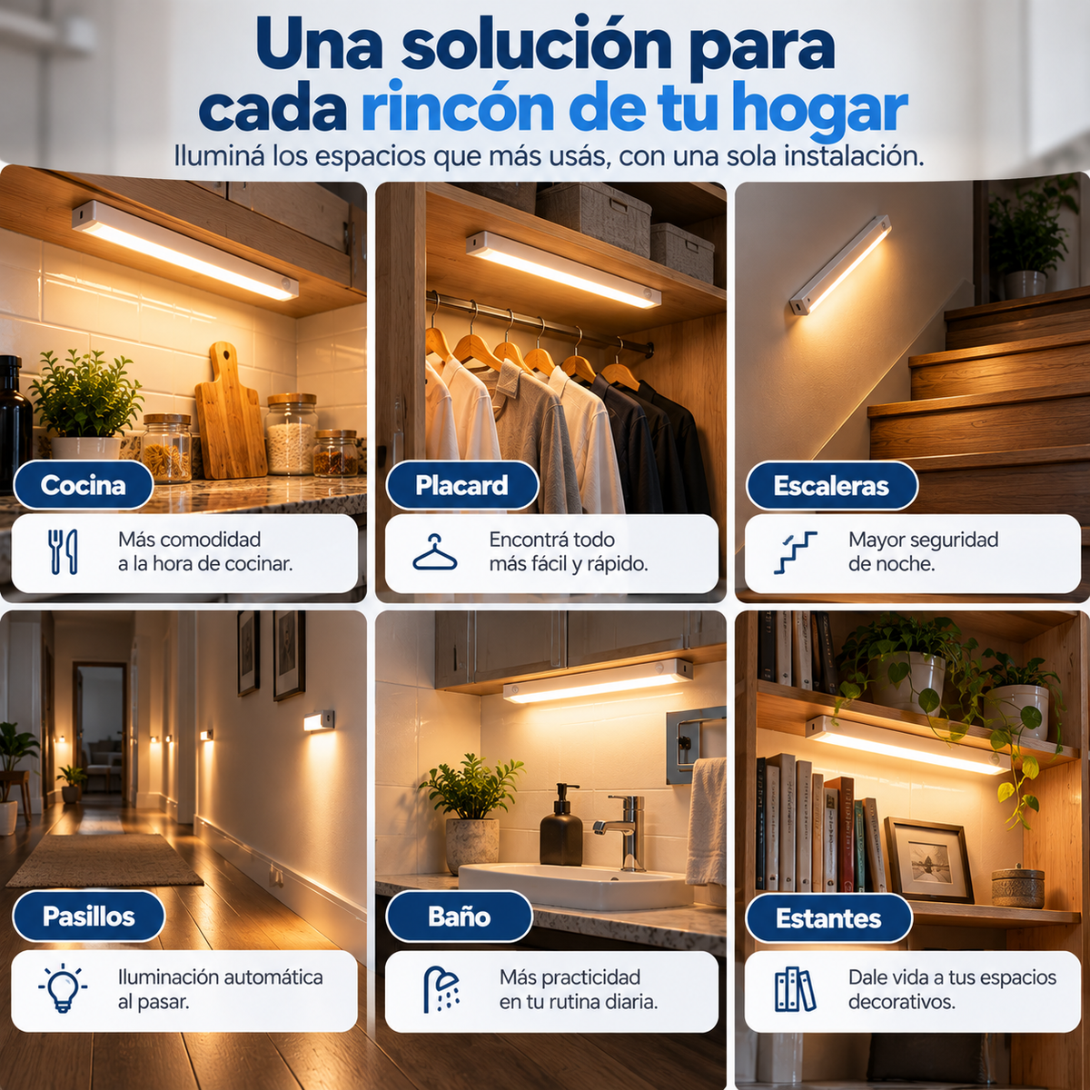 SmartLed™ Barra Luz Led con Sensor de Movimiento │ PROMO 3x1
