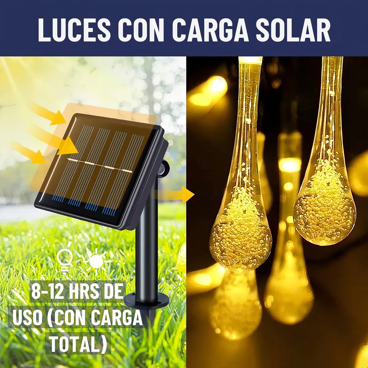 Guirnalda Solar 2x1 5 m · 30 Luces LED Cálidas Impermeables ✅
