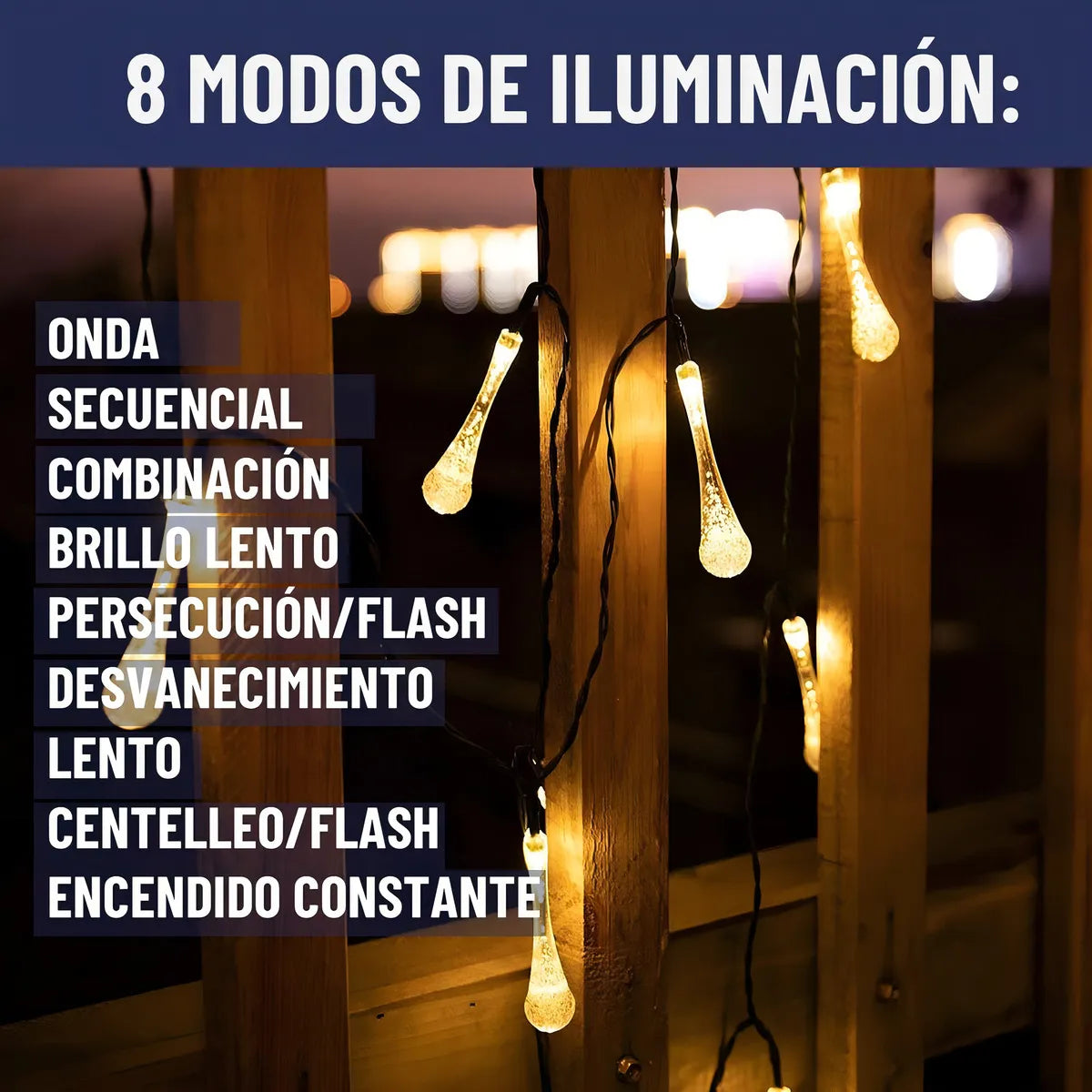 Guirnalda Solar 2x1 5 m · 30 Luces LED Cálidas Impermeables ✅