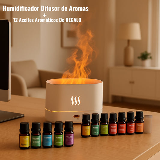 Humificador Difusor de Aromas + 12 Esencias Aromáticas de REGALO