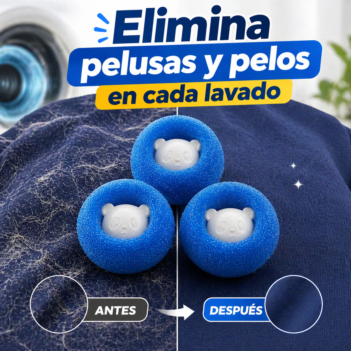Pack x3 Pelotas Quita Pelusas para Lavarropas