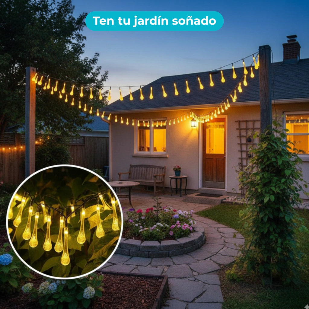 Guirnalda Solar 2x1 5 m · 30 Luces LED Cálidas Impermeables ✅